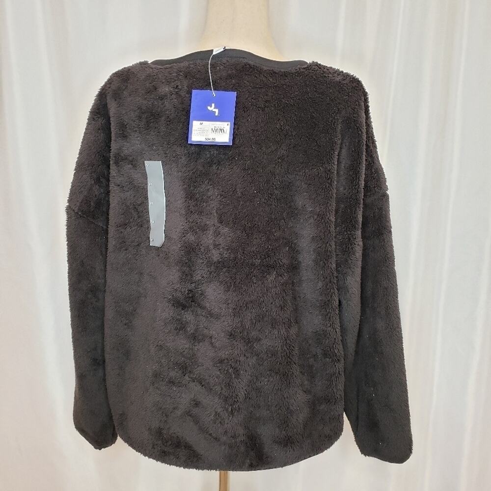 Joy Lab High Pile Sharpa Pullover Kangaroo Pocket Black Medium NEW - Picture 4 of 7